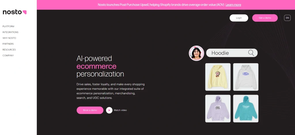 Nosto is a leading SaaS solution for e-commerce personalization.