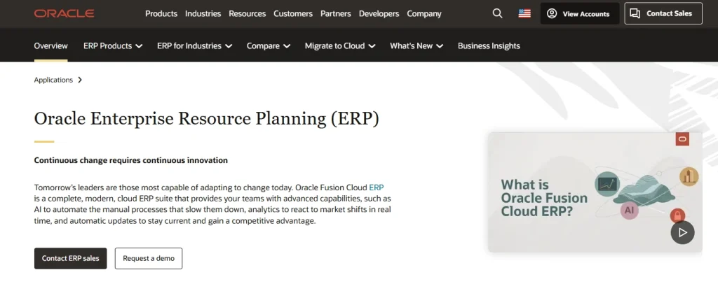 Oracle Fusion Cloud ERP is a global solution