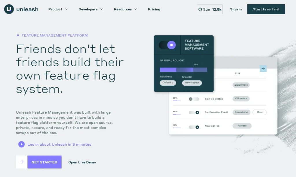 Unleash is an open-source feature management tool