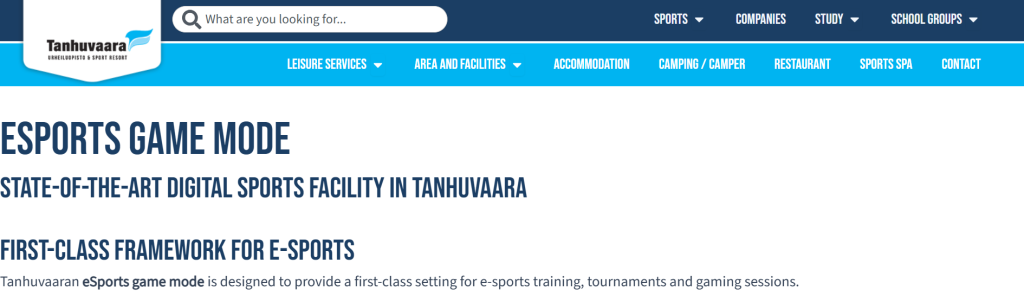 Tanhuvaara eSports Game Mode – Training Facility