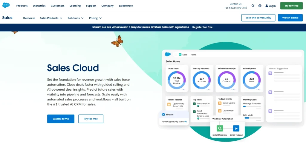 Salesforce Sales Cloud is a global CRM platform
