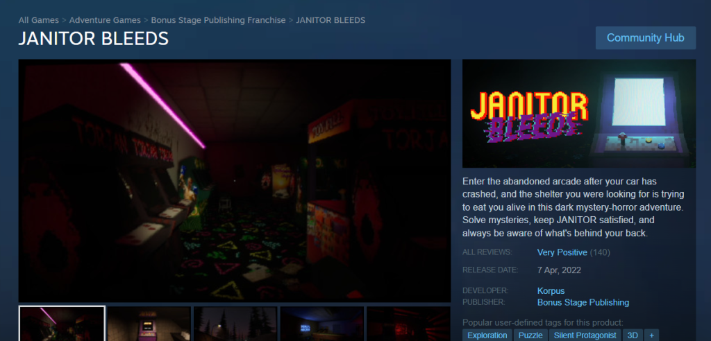 Indie Game - Janitor Bleeds: Retro Horror with Arcade Vibes