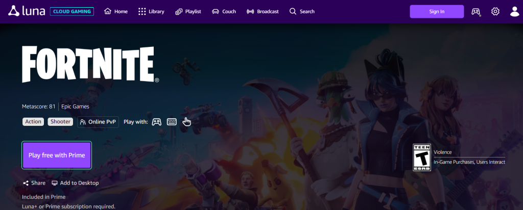 Cloud Gaming Service - Amazon Luna