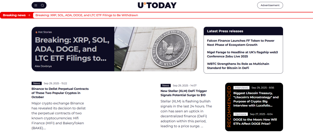 Crypto News Source - U.Today