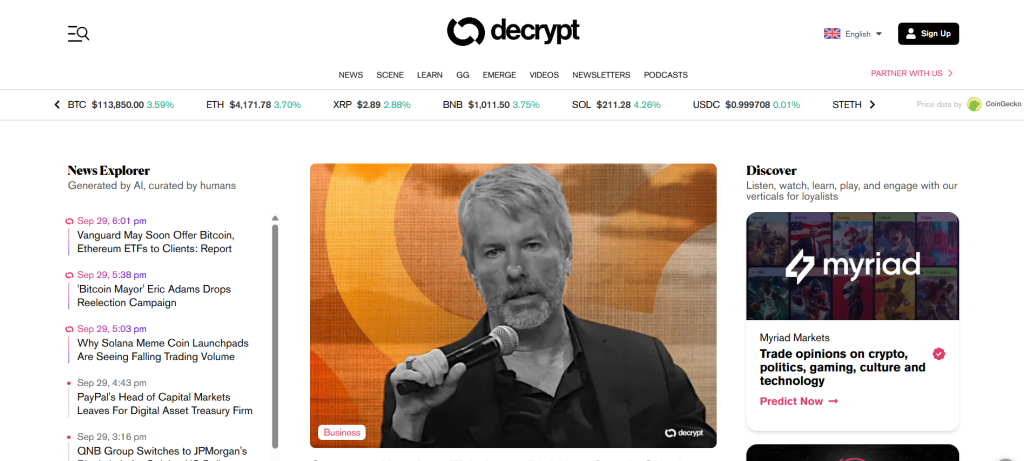 Crypto News Source - DeCrypt