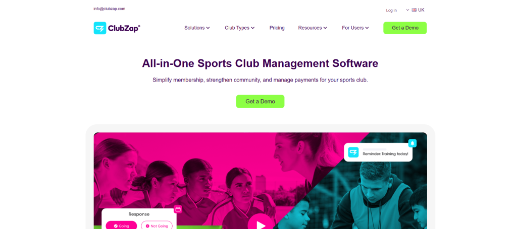 urheiluseuran hallintaohjelmistoa - ClubZap